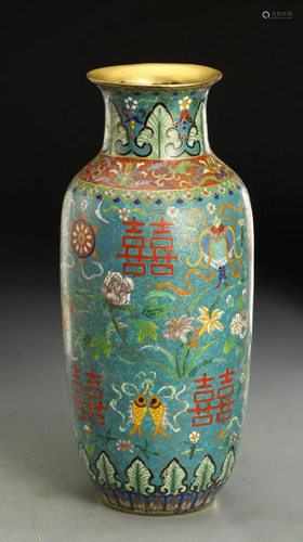 CHINESE CLOISONNE VASE,QIANLONG MARK