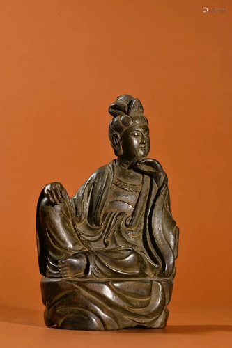 CHINESE BAMBOO CARVED GUANYIN