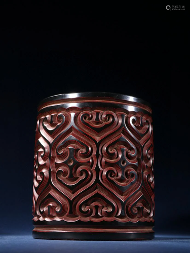 CHINESE LACQUER BRUSHPOT