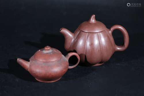 紫砂茶壺2件