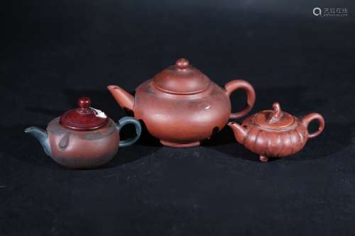 紫砂茶壺3件