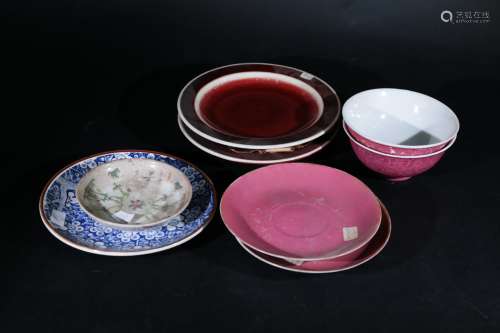 舊瓷碟、碗等8件