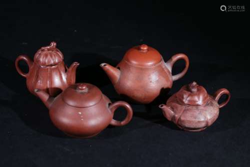 紫砂茶壺4件
