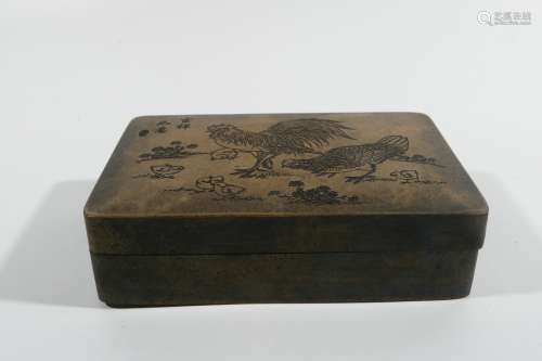 Bronze Carving Ink Box, China