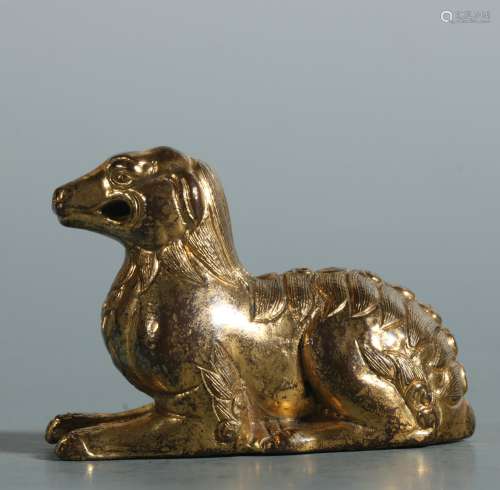 Bronze Gold Gilded Fortunate Paperweight, China