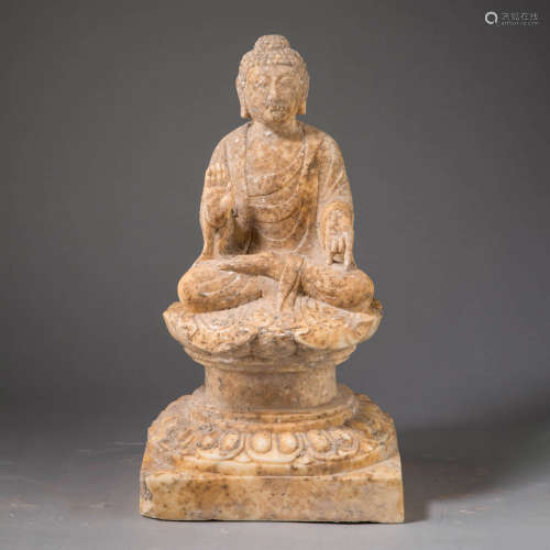 Carved Marble Stone Figure of Shakyamuni