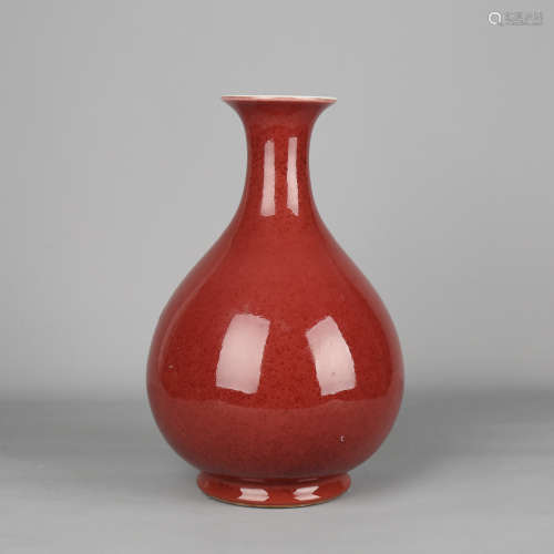 Red Glaze Pear-Shape Vase