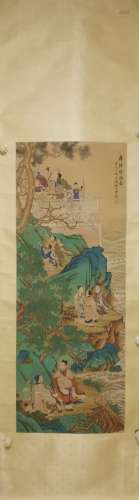 Chinese Immortals Painting Scroll, Huang Shanshou Mark