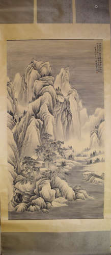 Chinese Landscape Painting Scroll, Jin Cheng Mark