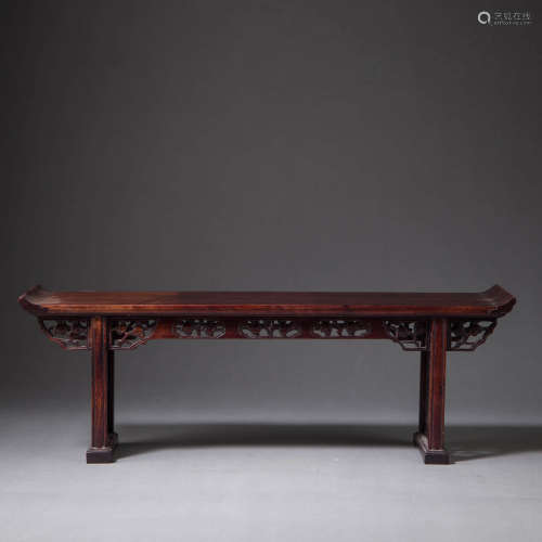 Openwork Huanghuali Plum Blossom Side Table