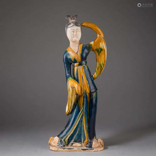 Sancai-Glazed Figure of Female Attendant