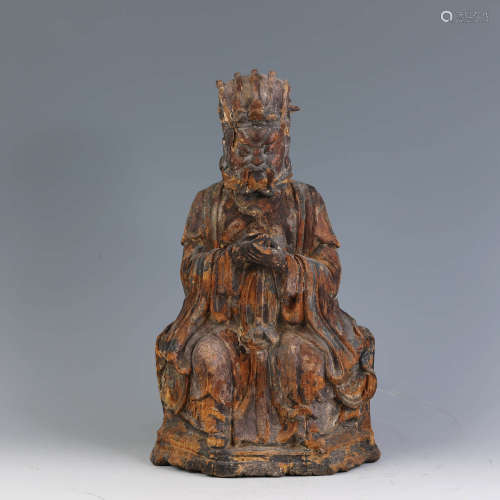 Painted Wood Figure of Daoist Immortal