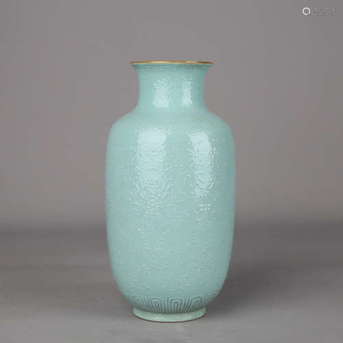 Turquoise Glaze Moulded Vase