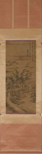 Chinese Scholar Painting Scroll, Wen Zhengming Mark