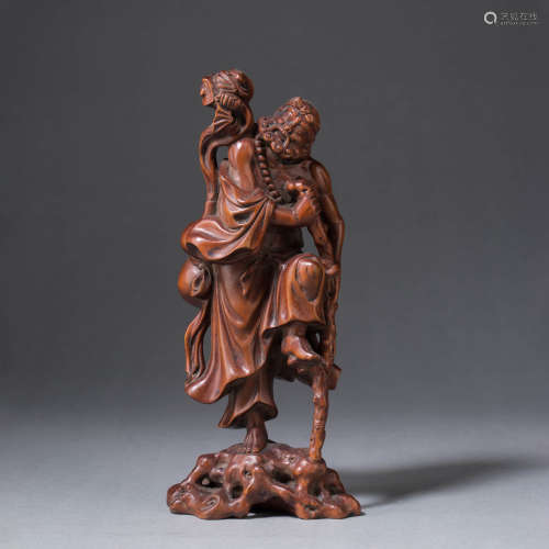 Carved Boxwood Figure of Dharma