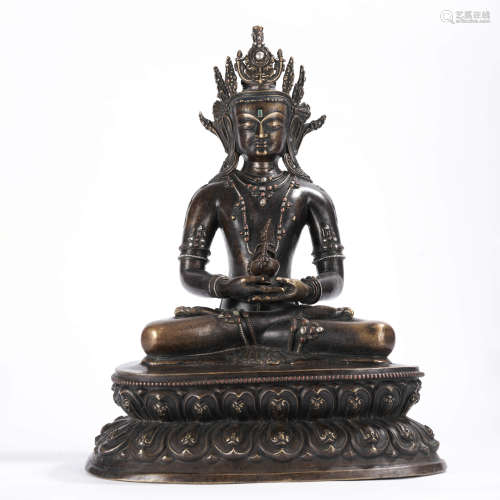 Nepal Style, Copper Alloy Figure of Amitayus