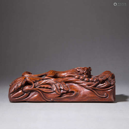 Carved Huali Wood Grape Ornament