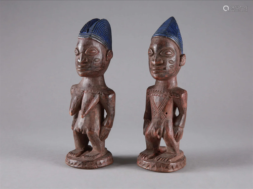 A Yoruba Pair of Twin Figures, "ere ibeji"