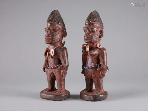 A Yoruba Pair of Twin Figures, "ere ibeji"