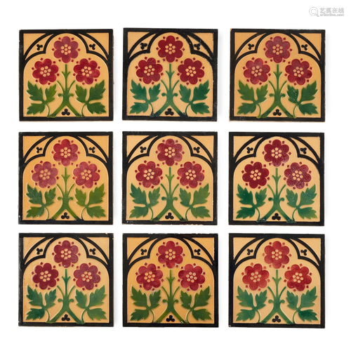 A.W.N. PUGIN (1812-1852) FOR MINTON & CO. GROUP OF NINE ...