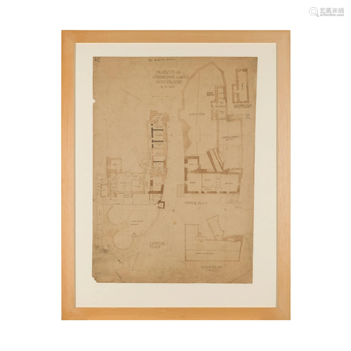 SIR EDWIN LUTYENS (1869-1944) SURVEY OF LINDISFARNE CASTLE, ...