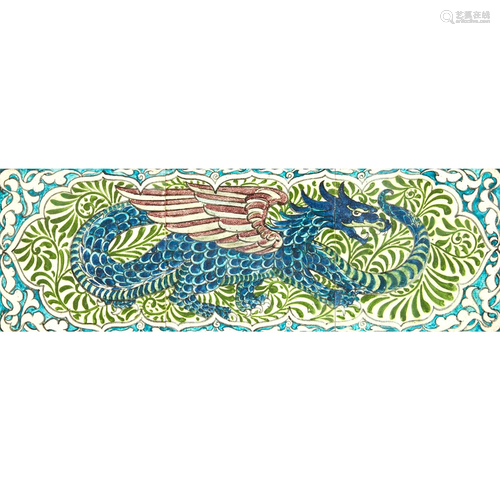 WILLIAM DE MORGAN (1839-1917) ARTS & CRAFTS THREE-TILE P...