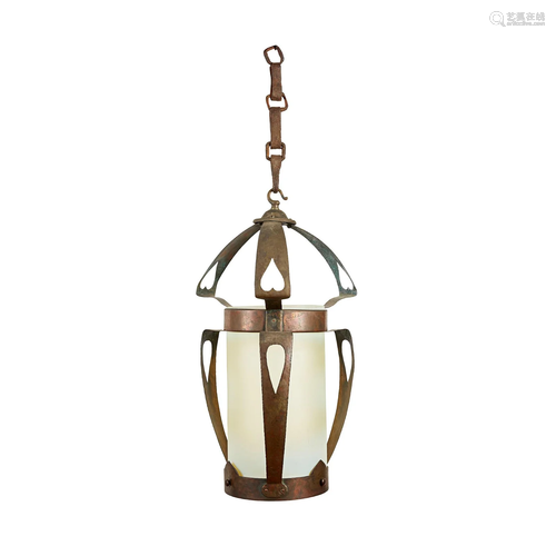 ENGLISH LARGE ARTS & CRAFTS HALL LANTERN, CIRCA 1900