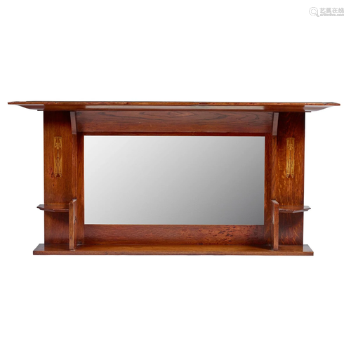 ENGLISH ARTS & CRAFTS OVERMANTEL MIRROR, CIRCA 1900