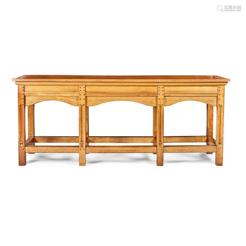 ENGLISH LARGE ARTS & CRAFTS SERVING TABLE, CIRCA 1920