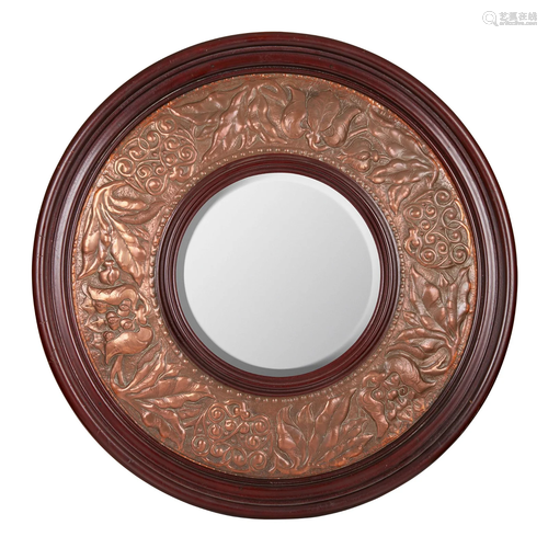 ENGLISH ARTS & CRAFTS WALL MIRROR, CIRCA 1900