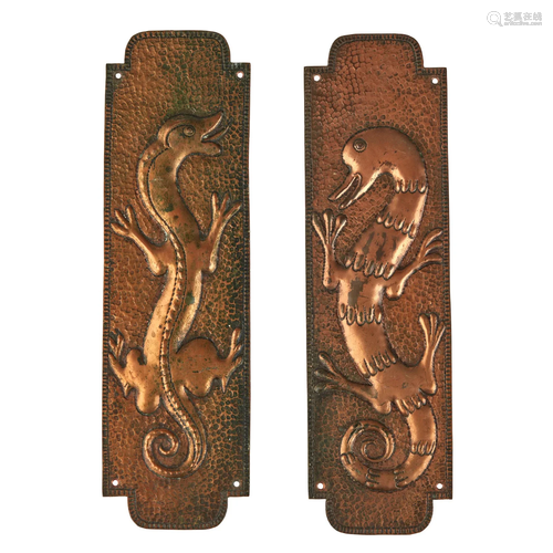 JOHN PEARSON (1859-1930) TWO ARTS & CRAFTS FINGERPLATES,...