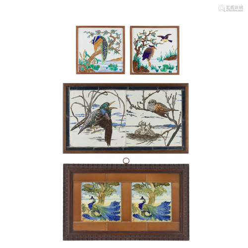 ENGLISH TWO AESTHETIC MOVEMENT TILES, CIRCA 1880