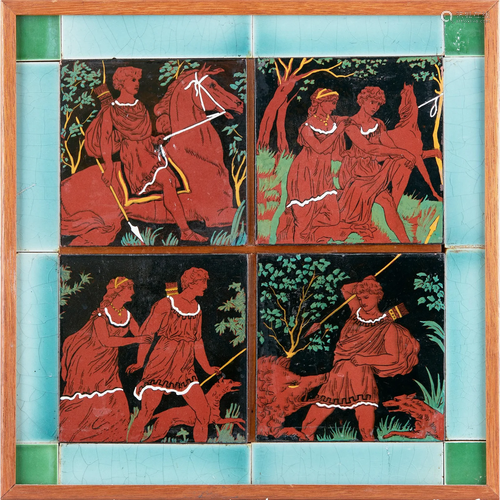 MINTON, HOLLINS & CO., STOKE-ON-TRENT FOUR-TILE PANEL, C...