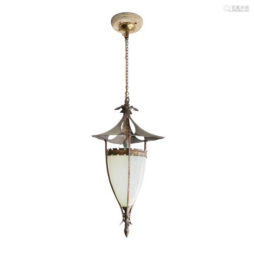 W. A. S. BENSON (1854-1924) ARTS & CRAFTS HANGING LIGHT,...