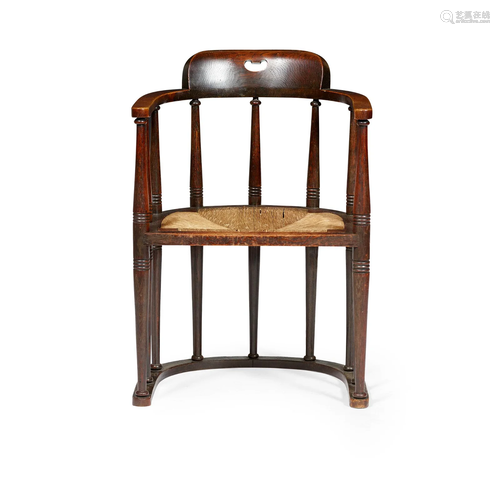 WILLIAM BIRCH, HIGH WYCOMBE ARTS & CRAFTS ARMCHAIR, CIRC...