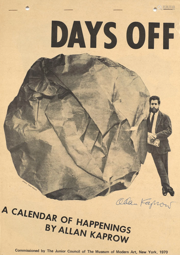 Kaprow, Allan Days Off. A Calender of Happenings. Signierter...