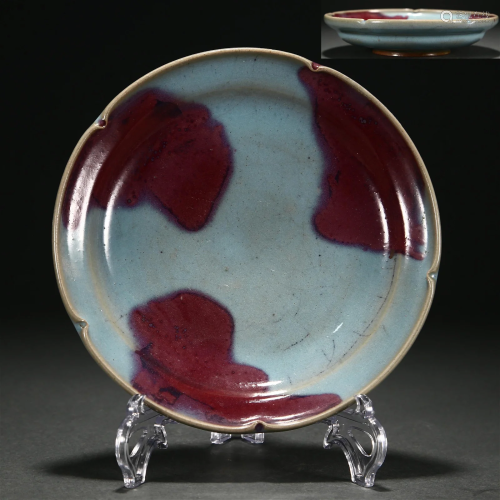 A Chinese Jun-ware Purple Splashed Plate Song Dyn.