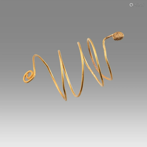 Ancient Roman Gold Snake Ring c.2nd-4th century AD.