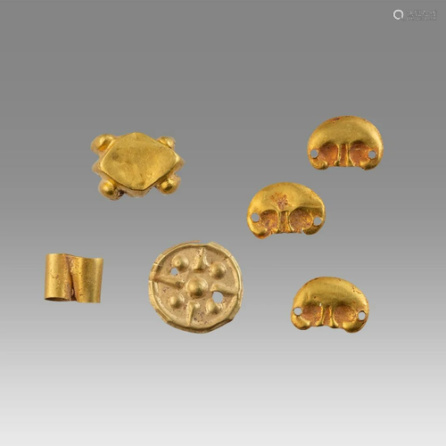 Lot of 6 Ancient Roman Gold Ornaments c.1st-4th century AD.