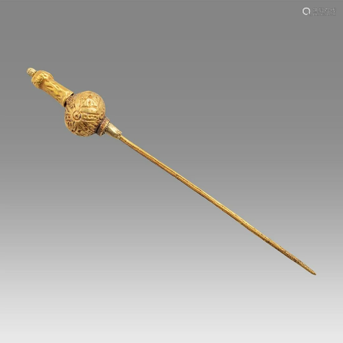 Ancient Roman Gold Pin with Head c.1st-4th century AD.