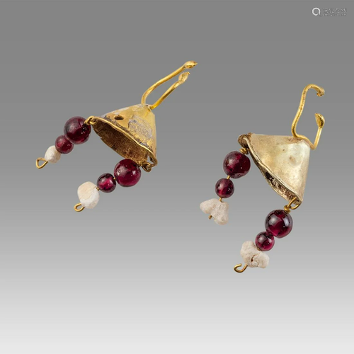 Ancient Roman Large Gold Pair of Earrings c.1st century AD.