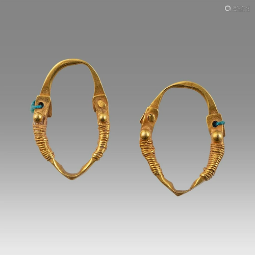 Ancient Roman Gold Pair of Earrings c.1st century AD.