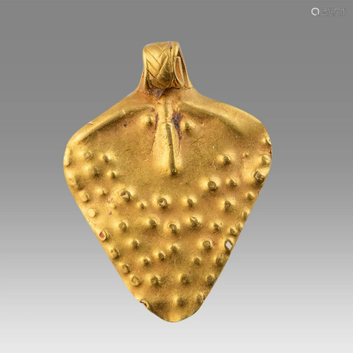 Ancient Hellenistic Gold Pendant with Bearded man c.2nd cent...