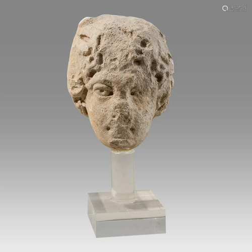 Ancient Roman Marble Head Fragment Ca. 1st-2nd century A.D.