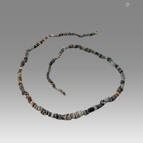 Ancient Roman Banded Agate and glass Bead Necklace c.200-300...