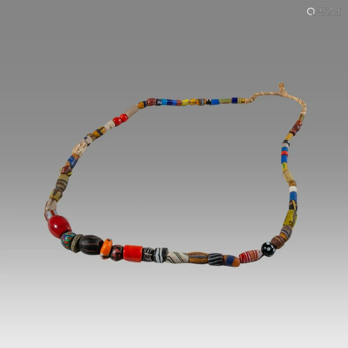 Ancient Islamic Mosaic Glass Bead Necklace c.8th century AD.