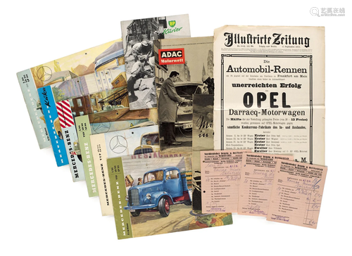 Sammlung von zahlreichen Autoprospekten, Originalphotographi...