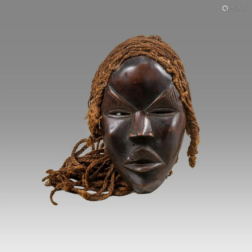 African Ivory Coast Dan Wooden Mask.