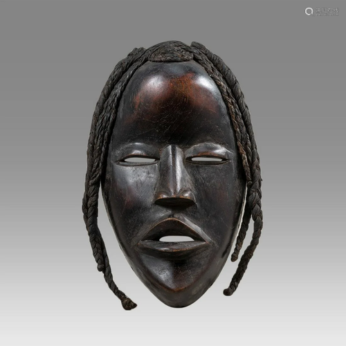 African Ivory Coast Dan Wooden Mask.