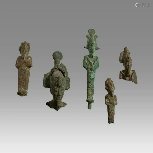 Lot of Ancient Egyptian Bronze Osiris Figures c.600-30 BC.